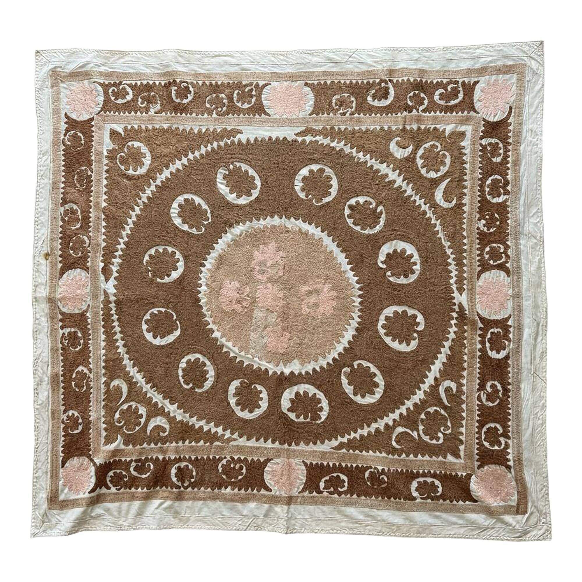 Vintage hand-embroidered tablecloth 153x154 cm