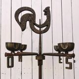 Wrought iron lamp, weather vane, Marolles workshop, Jean Touret