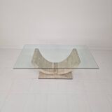Table à café en pierre de Mactan ou table en pierre fossile, années 1990