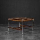 Vintage Mid-Century Modern Swedish Square Rosewood and Aluminium Coffee Table
