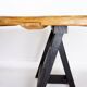 Large dining table wooden doors top mounted on black handles
