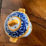 Set of tray and six cream pots HB Quimper