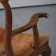 Vintage Sculptural Armchair in Oak and Leather, Danish Modern, 1940s