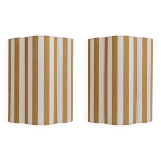 Pair of fabric wall lights