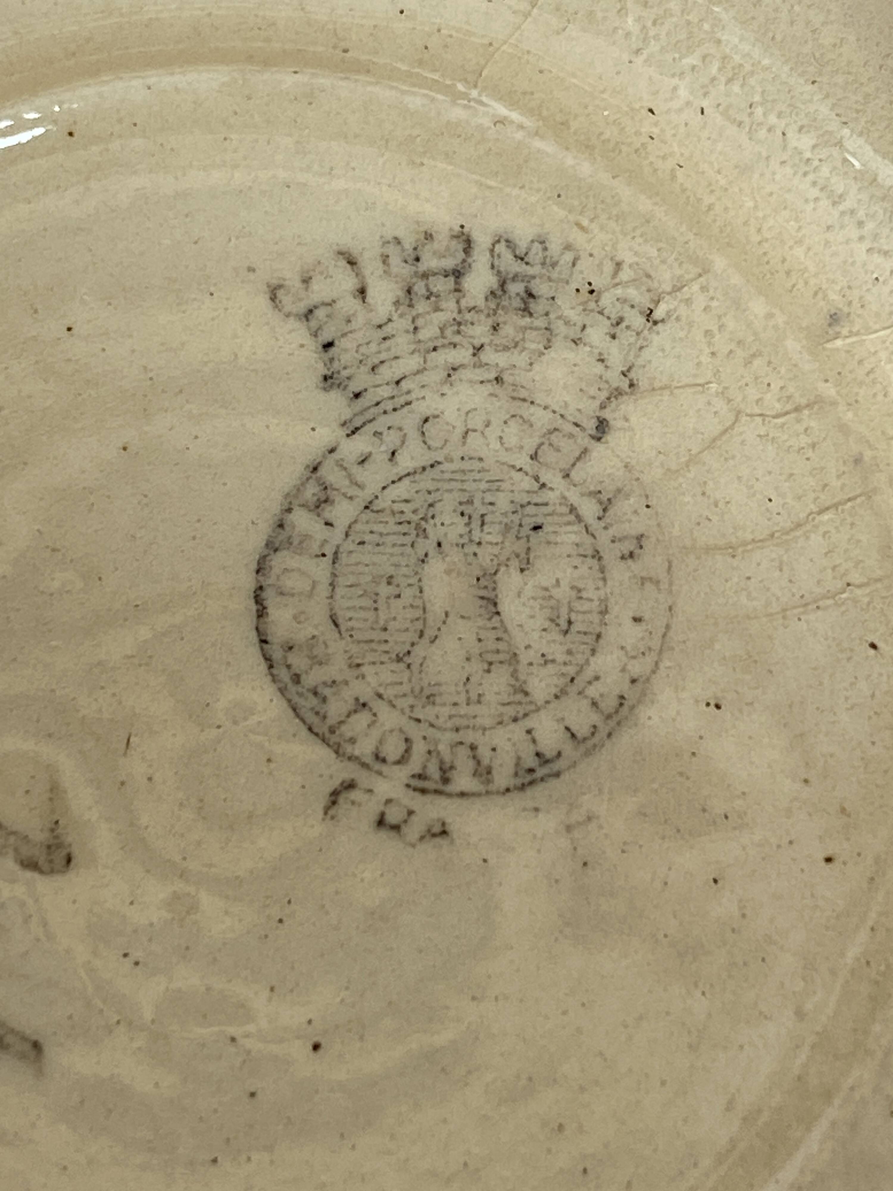 Antique half-porcelain bowl from Badonviller