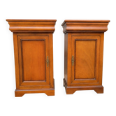 Pair of vintage bedside tables in solid cherry wood – Louis-Philippe style