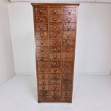 Armoire d'apothicaire ou d'archives industrielle hollandaise en chêne, vers 1900