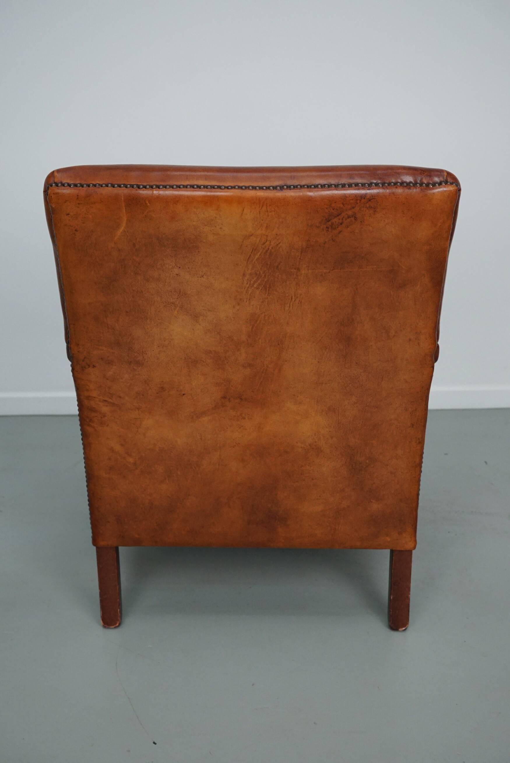 Vintage Dutch Cognac Colored Leather Club Chair