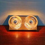 Double wall light in brass and glass, Space Age style, Cosack, 1970