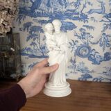 Statue of Saint Joseph and the infant Jesus in biscuit porcelain, early 20th century