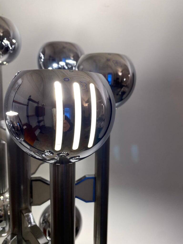 Lampadaire Space Age chromé, Italie 1970