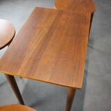 Table pliante et tabourets restaurés du milieu du siècle par Poul Hundevad, Danemark, années 1960