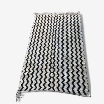 Tapis taznakht noir et blanc, 200x125