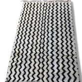Tapis taznakht noir et blanc, 200x125