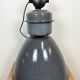 Large Grey Enamel Industrial Factory Lamp from Elektrosvit, 1960s
