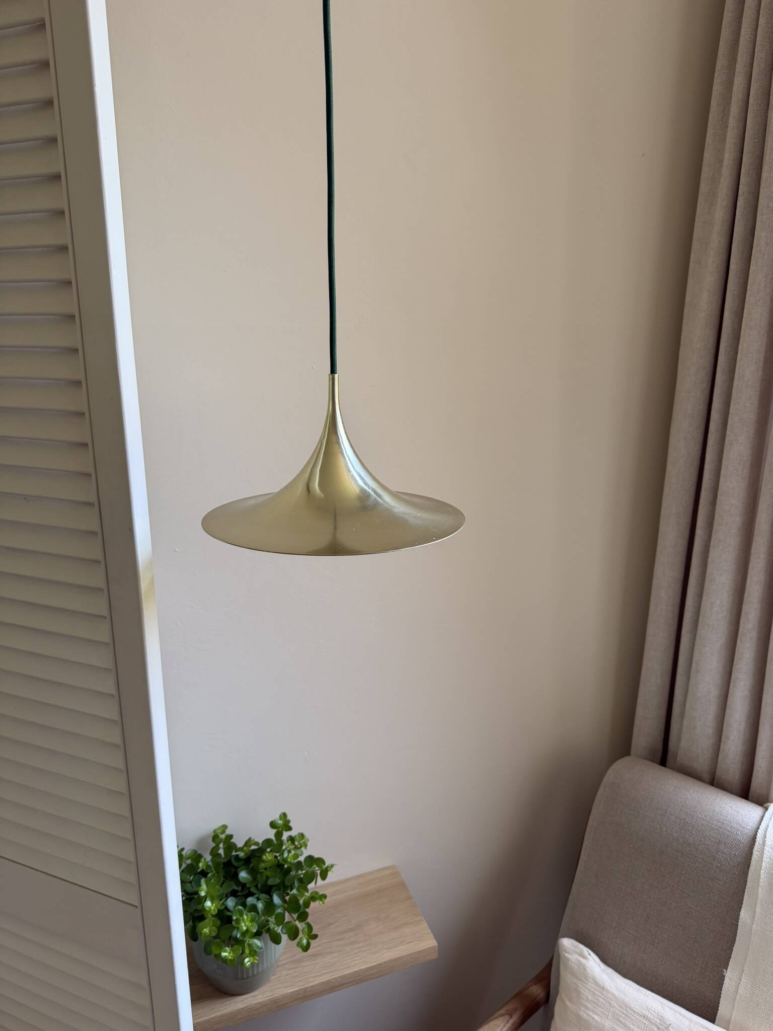 Vintage Brass Fog & Mørup Semi Pendant Lamp