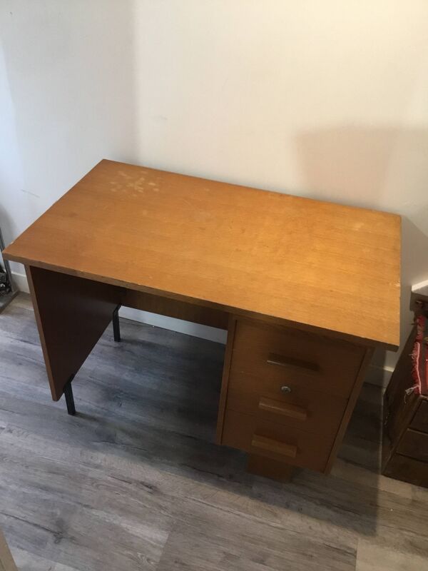Bureau en bois et métal de style moderniste, années 60