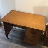 wood and metal desk from the 1960s in modernist style