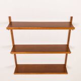 Mid century teak shelving unit, set of 3  extra wide shelves, Denmark 1970s