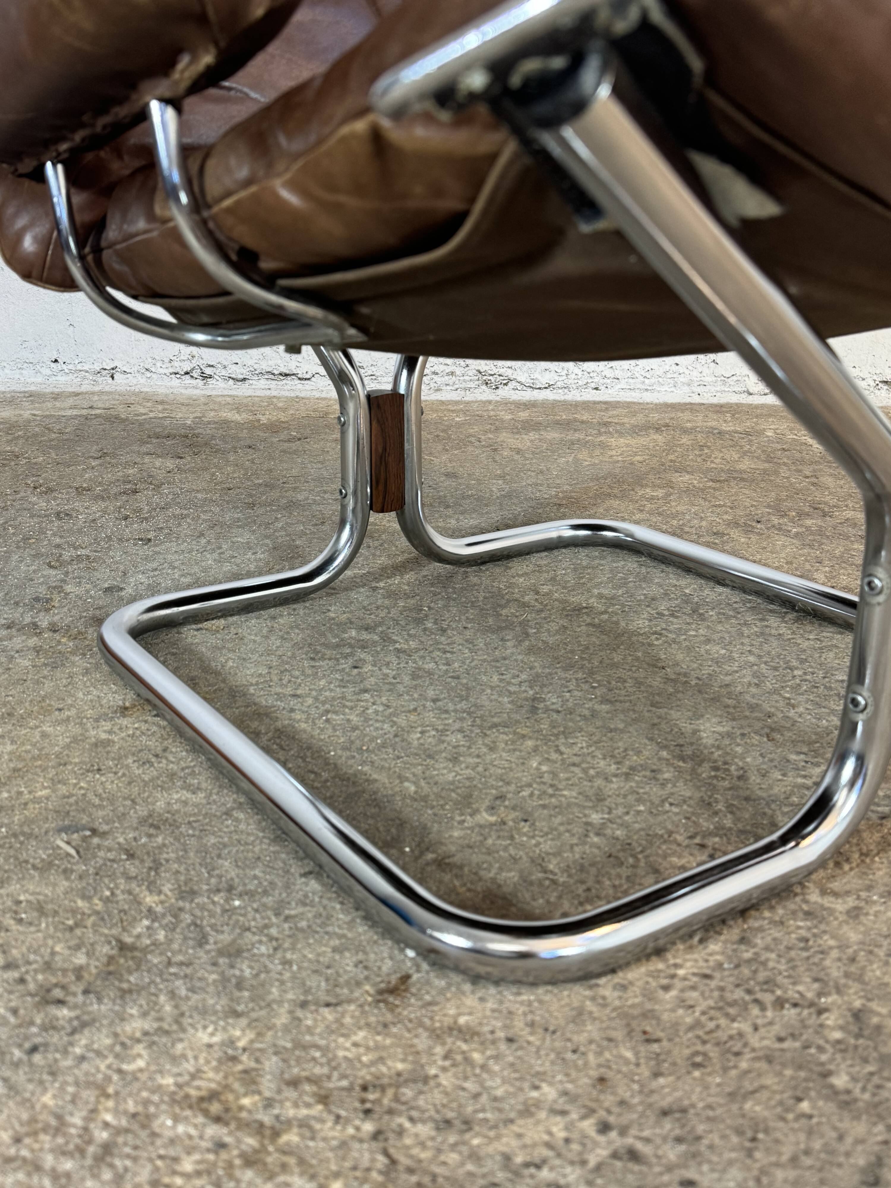 "Wing" leather armchair, Harald RELLING, 1980s