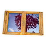 Wooden wall display cabinet with glass door