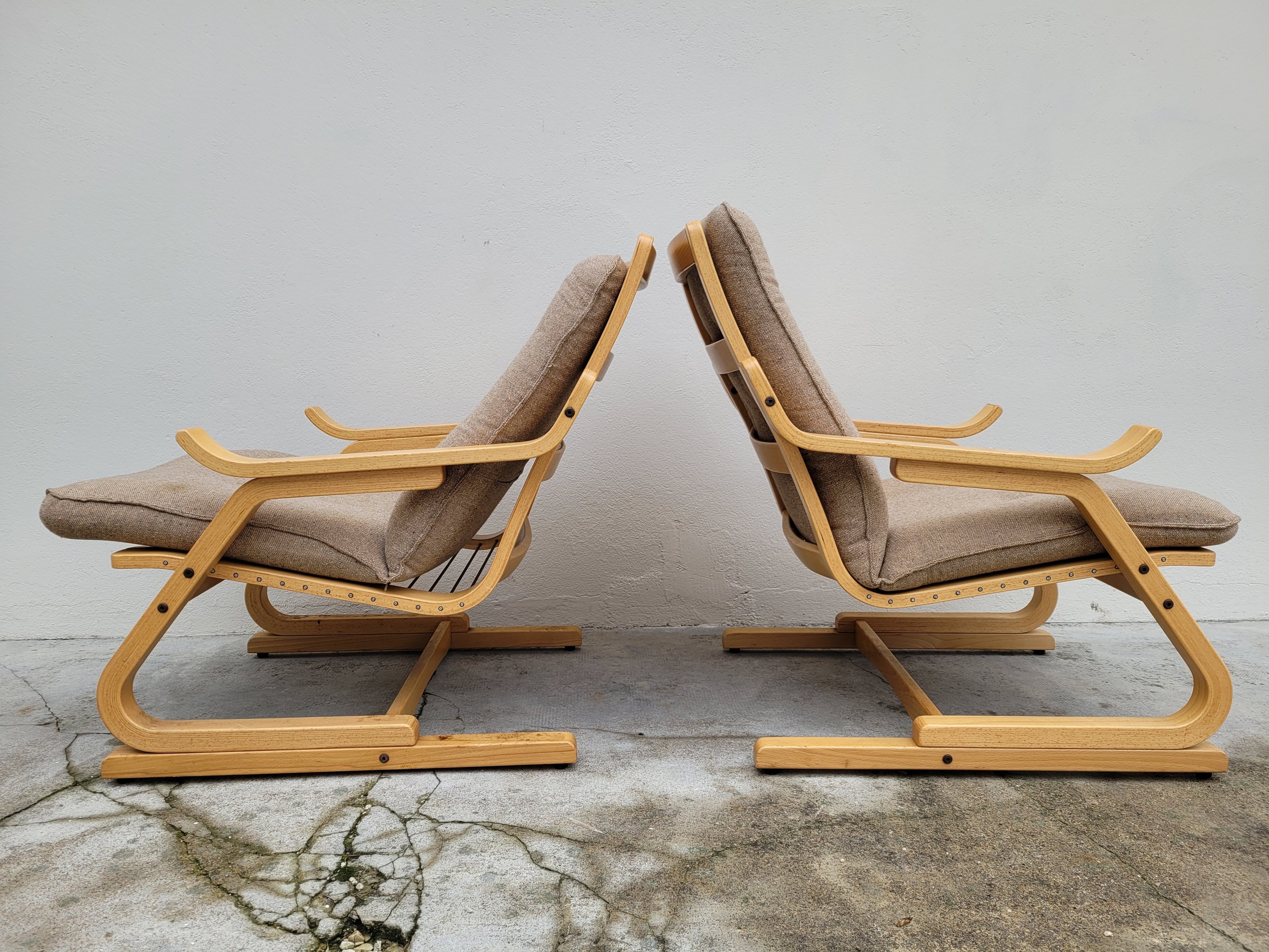 Pair of Dutch design armchairs, 1970s