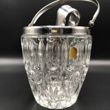 Crystal ice bucket and tongs