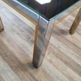 Table basse de Renato Zevi avec plateau en miroir, années 70