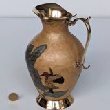 Pitcher, Hand painted brass jug