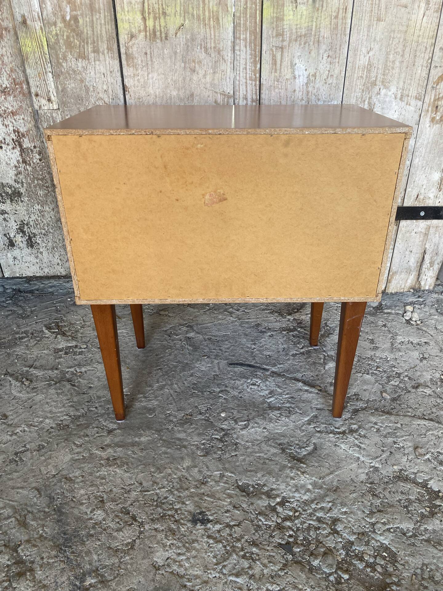 Antique Nightstand Scandinavian Wood Drawer + Vintage Case #E287