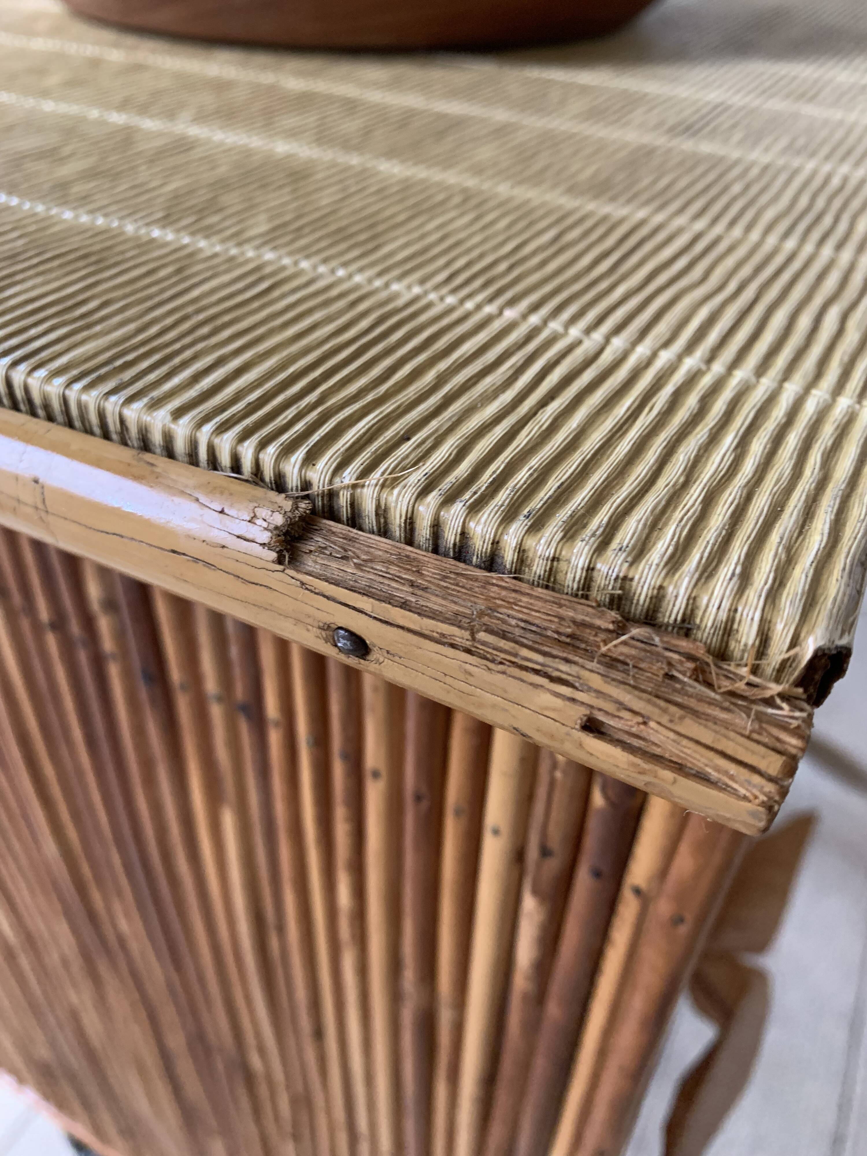 Vintage rattan bar buffet