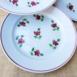 Set of 6 flat plates ceramic collection Rosine