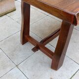 Vintage Scandinavian Brutalist Elm Farmhouse Table