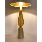 Lampes de table en verre de murano ambre et or