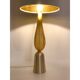 Amber and gold murano glass table lamps with bouclé lampshde