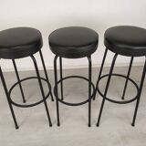 3 tabourets de bar noir vintage
