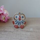 Vintage small mexican owl decor ceramic bird hand painted tonala