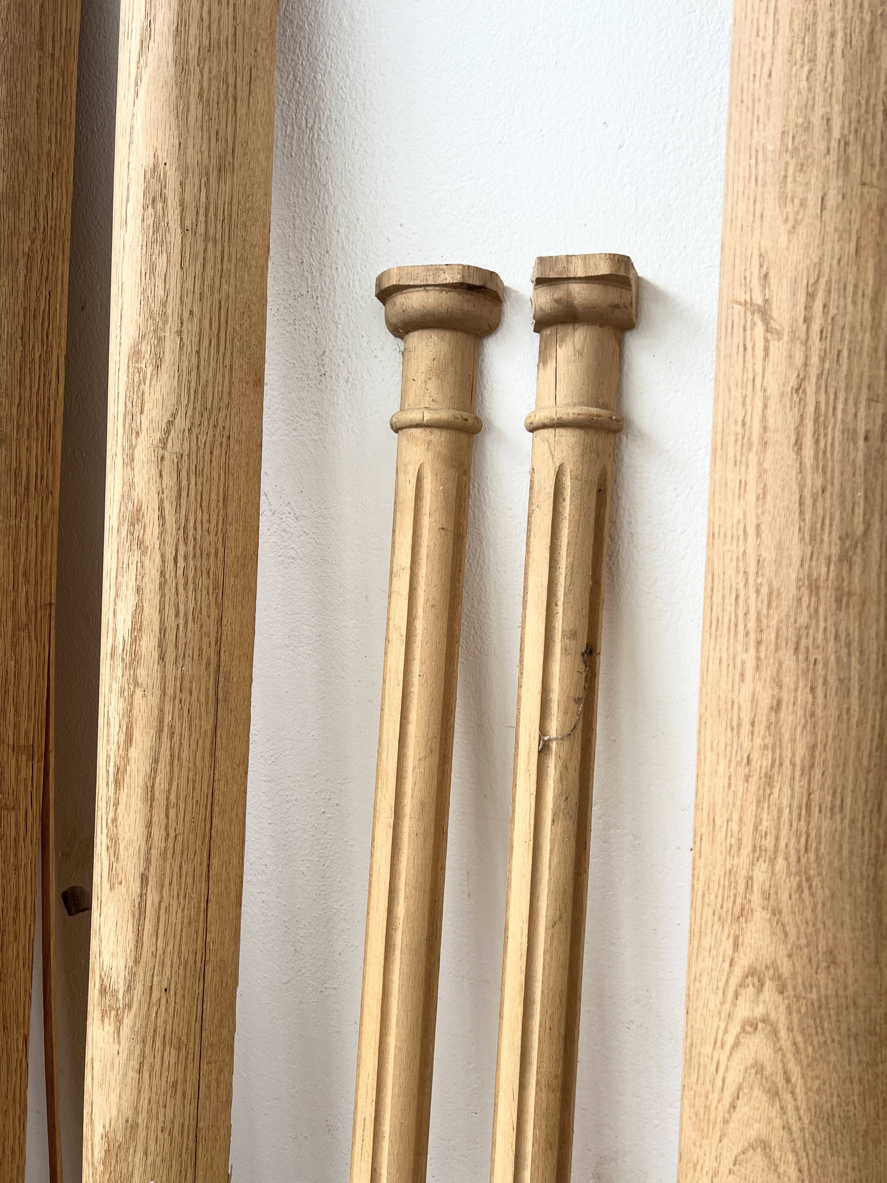Set of solid oak columns and half-columns