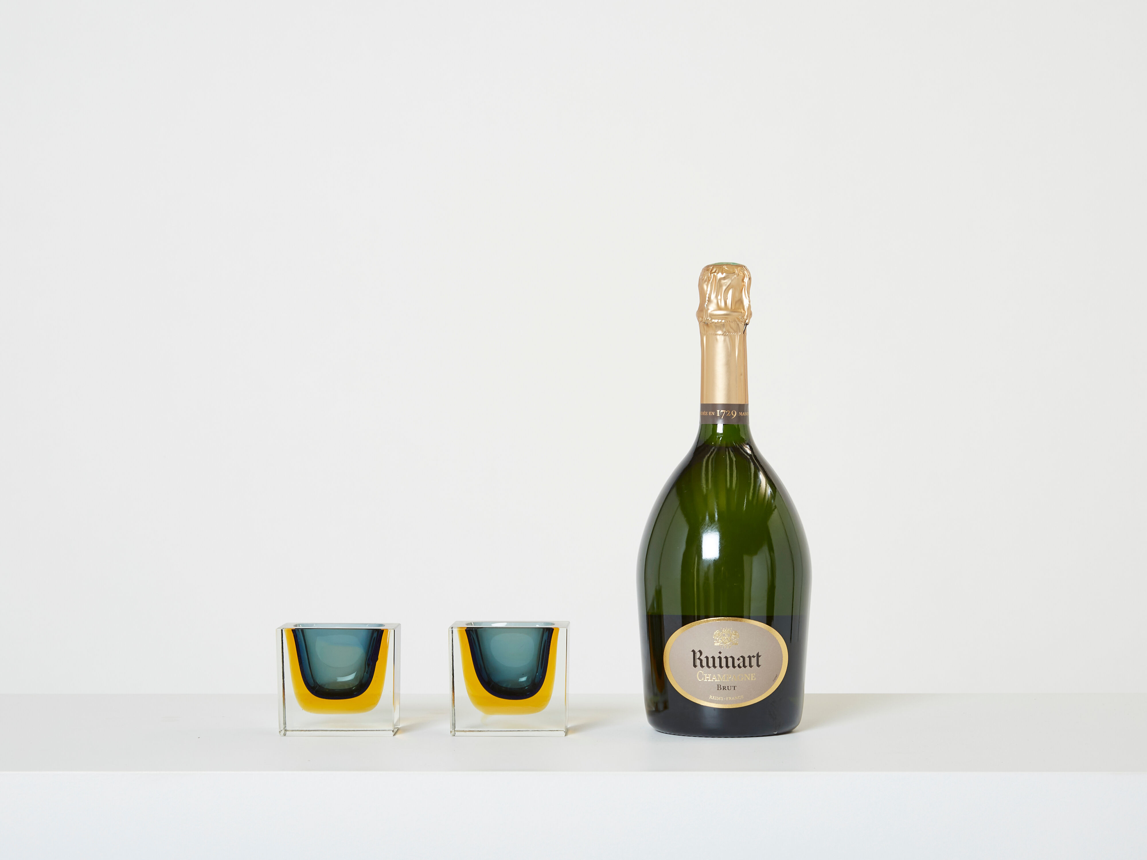 Pair of small cups Sommerso Flavio Poli for Seguso around 1960