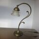 Art Nouveau lamp in brass and frosted glass