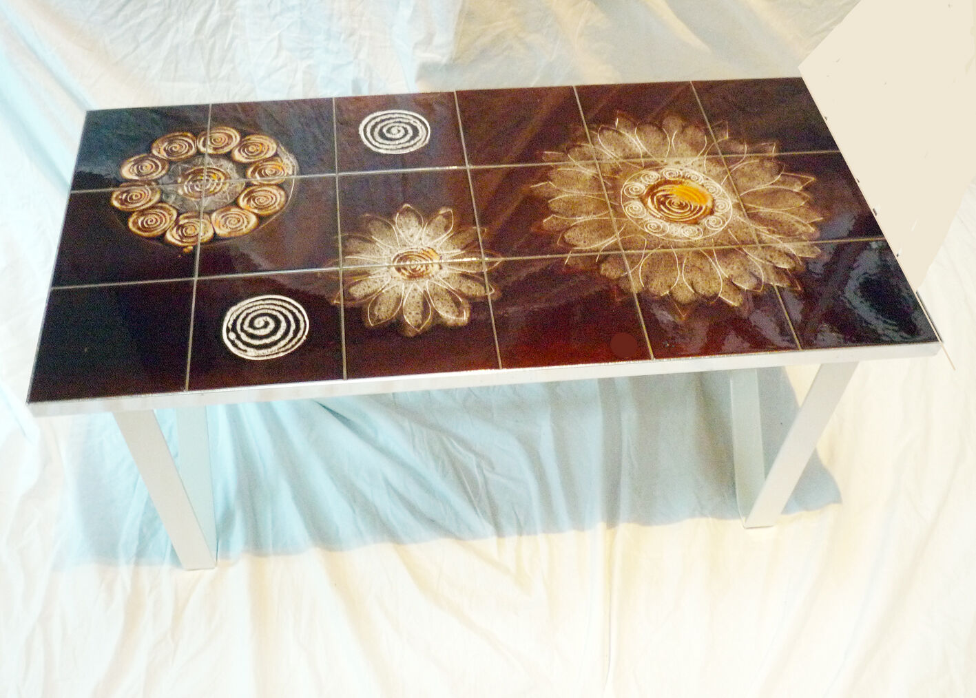 Brown ceramic living room table