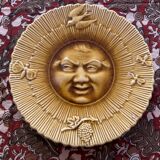 Barbotine plates the Sun and the Moon 1880 (19th century)