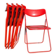 Set 5 vintage TED folding chairs IKEA red 1980s Nield Gammelgaard