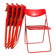 Set 5 vintage TED folding chairs IKEA red 1980s Nield Gammelgaard