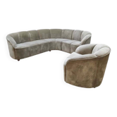 Fauteuil et canapé modulaire vintage arrondi Piccolino Walter Knoll