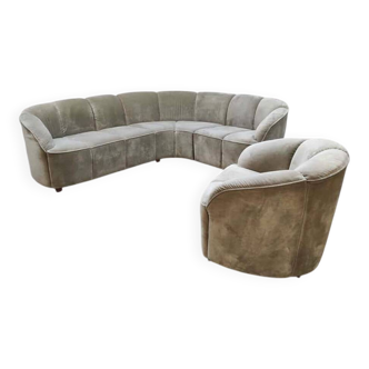 Vintage modular rounded sofa chair Piccolino Walter Knoll