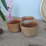 Three ramekins in glazed sandstone - vintage