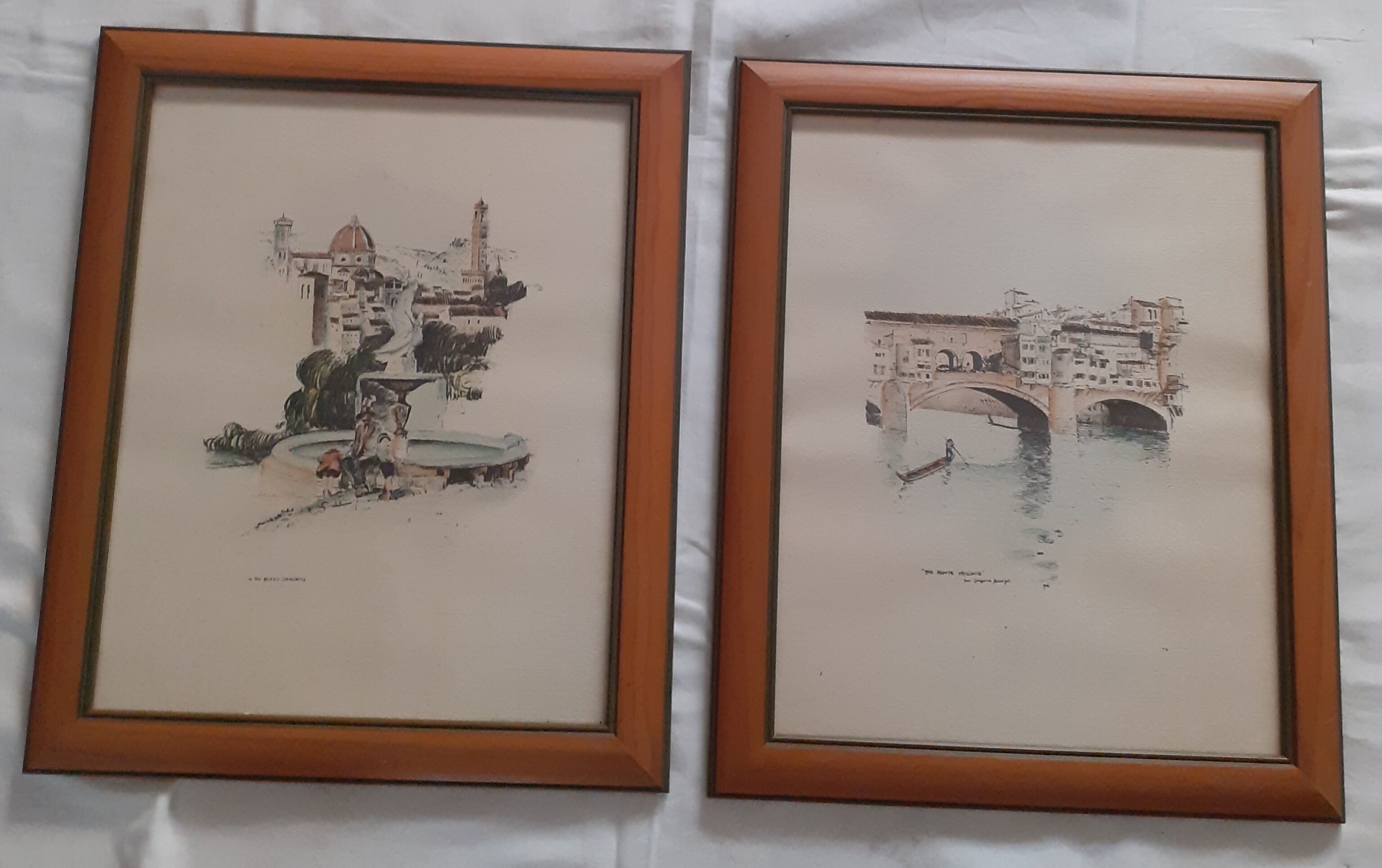 Duo of drawings Florence Italy