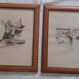 Duo of drawings Florence Italy