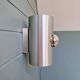 Pair of Space Age wall sconces in brushed aluminium, 1970.